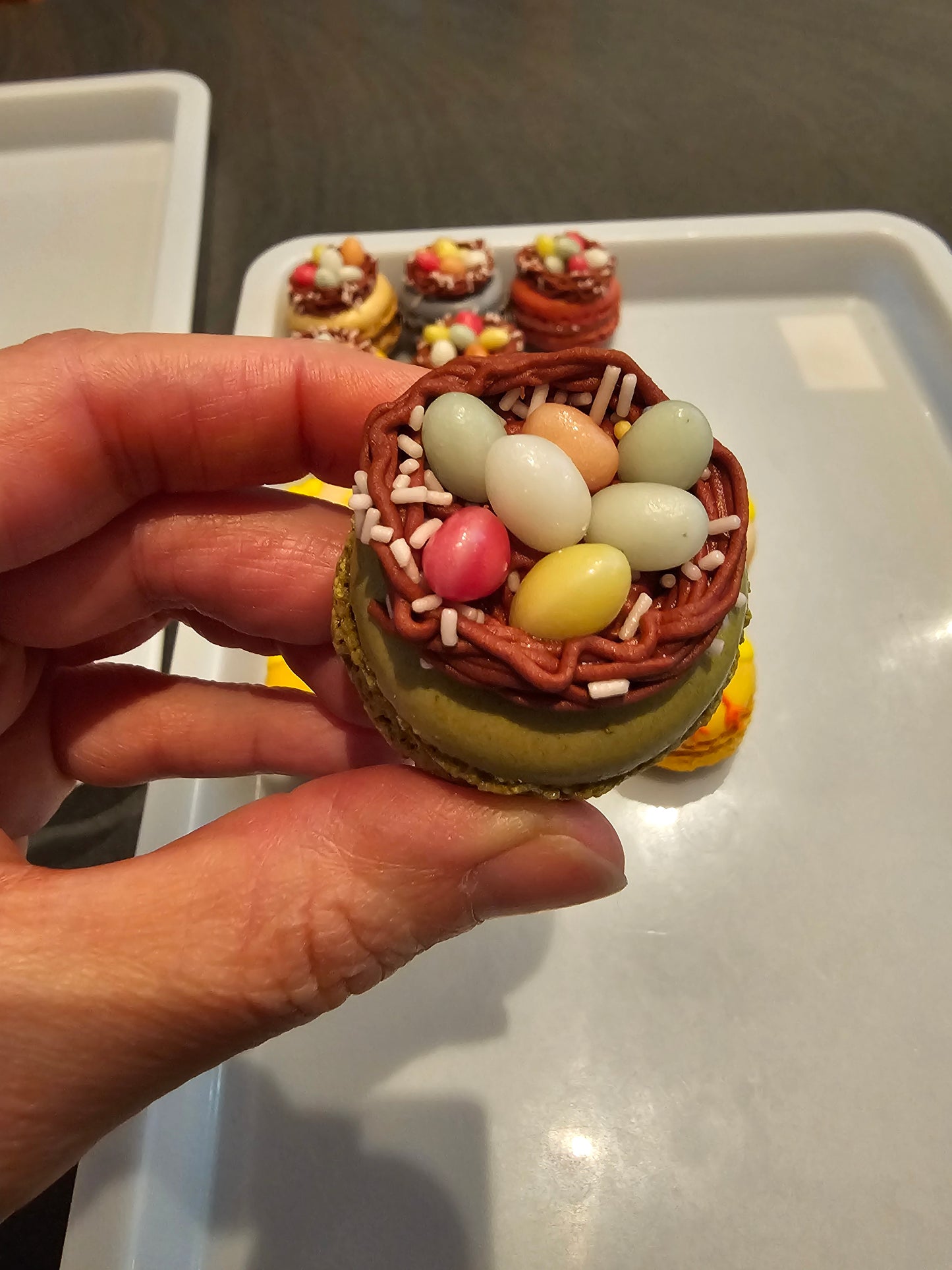 Coffret macarons nids de Pâques