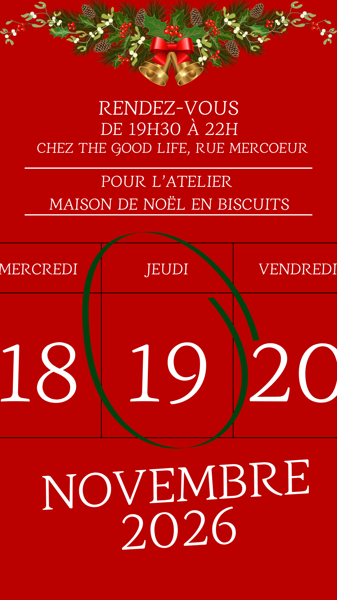 Soirée du jeudi 19 novembre 2026